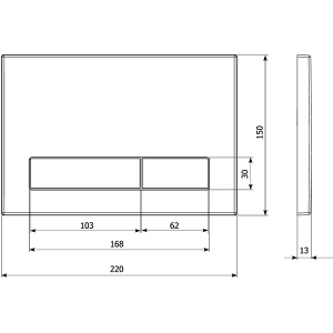Кнопка для инсталляции KK POL M16 350/PBG/016-00-00 / 350/PSG/016-00-00, золото брашированное