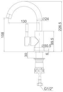 Смеситель для умывальника Ledeme L1098-3