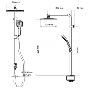 Душевая стойка Teska Tena DR2820C