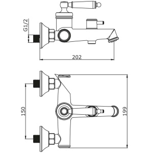 Смеситель для ванны Vieir V173531-S