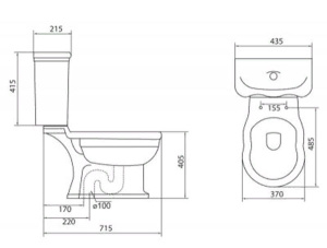 Напольный унитаз BelBagno Boheme BB115CPS вертикальный выпуск, белый