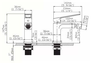 Смеситель для биде Gid Niagara L057-CH-B