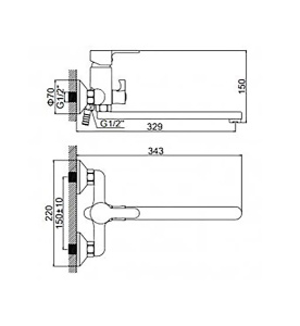 Смеситель для ванны Wisent WG2203W