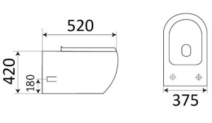 Подвесной унитаз CeramaLux CL 2101 безободковый (с крышкой SoftClose)