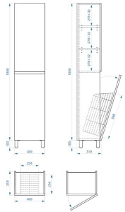 Пенал Vela Мира напольный 40 корзиной для белья