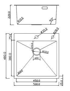 Кухонная мойка Roxen Simple 560220-50B PVD (оружейная сталь) в комплекте с измельчителем пищевых отходов Maunfeld, 50х48, измельчитель 380 Вт, оружейная сталь