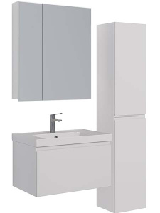 Шкаф-зеркало Lemark Universal 70 / 80, 70х79, белый глянец
