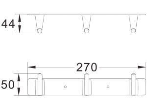 Планка с крючками Shevanik SG5731C / SG5741C / SG5751C, 27 см 3 крючка, белый матовый