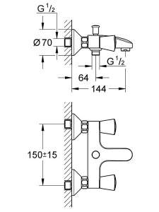 Смеситель для ванны Grohe Costa S 25483001