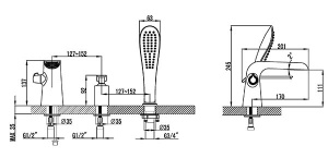 Смеситель на борт ванны Lemark Melange LM4945CW
