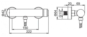 Смеситель для душа Ledeme L2076