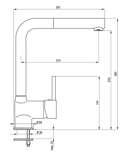 Смеситель для кухонной мойки Deante Aster BCA 073M с выдвижным изливом