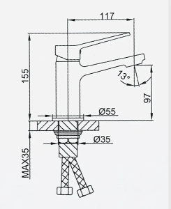 Смеситель для умывальника Frap F1062-9