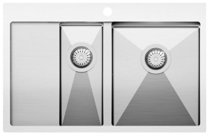 Кухонная мойка AquaSanita Steel Luna 151 N, 78х50 L, сталь