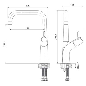 Смеситель для кухонной мойки Iddis Kitchen Line K07SB0Li05