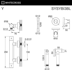 Смеситель для биде Whitecross Y SYSYBI3BL с термостатом