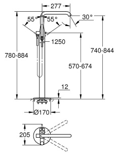 Смеситель для ванны Grohe Essence 23491A01 / 23491AL1