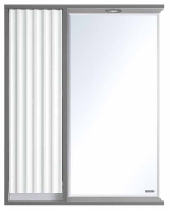 Шкаф-зеркало Brevita Balaton 65  / 75 / 80, 65x80/белый/серый