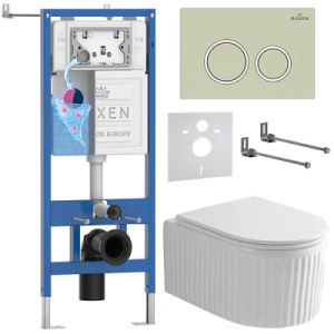 Комплект инсталляции 6 в 1 Roxen StounFix Dual Fresh 968249 с аромадозатором, пастель бежевый