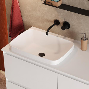 Столешница Belux LUNA-JAZZ-REC540 НП120 / НП140 белый матовый Solid Surface, 120, белый матовый