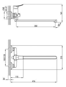 Смеситель для ванны Milardo Amplex AMPSB02M10