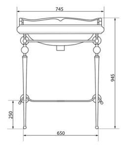 Консоль с умывальником Caprigo 7064/73-CRM