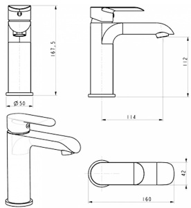 Смеситель для умывальника Hansberge H1033W