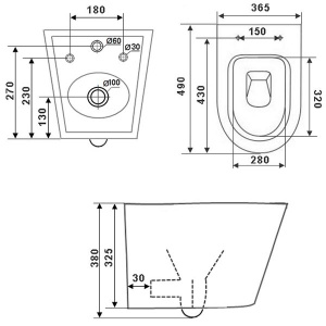 Подвесной унитаз Timo Rimless Inari TK-503 MB