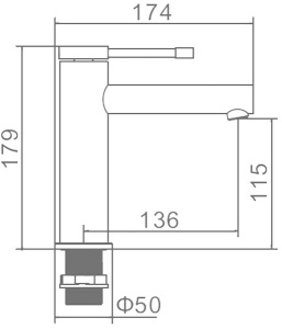 Смеситель для умывальника Ledeme L1047A
