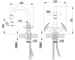 Смеситель для умывальника Lemark Partner LM6547C
