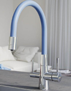 Смеситель для кухонной мойки Lemark Comfort LM3075C-SkyBlue с подключением к системе очистки воды