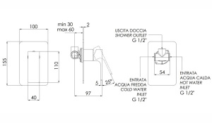 Смеситель скрытого монтажа Remer Absolute AU30VO