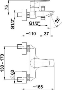 Смеситель для ванны Armatura German 4514-010-00