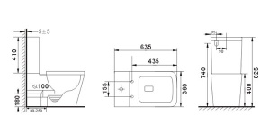 Напольный унитаз Gid Tr2170 с сиденьем Soft Close, белый