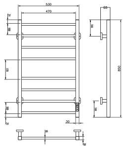 Полотенцесушитель Roxen Square 11050-5385C электрический