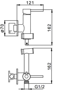 Смеситель встраиваемый Frap F7507 с гигиеническим душем