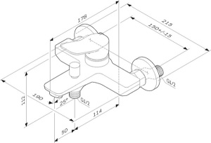 Смеситель для ванны AM.PM X-Joy F85A10022