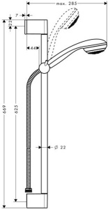 Душевой гарнитур Hansgrohe Crometta 85 Vario/Unica 27762000