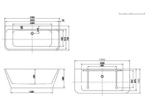 Акриловая ванна Aquanet Family Perfect, 170х75, белый матовый