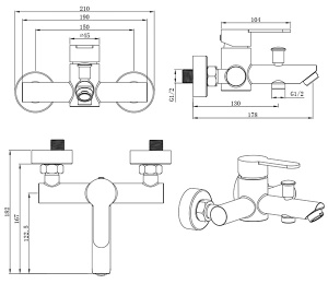 Смеситель для ванны Esko Orlando OL54AS