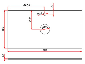 Столешница ЗОВ компакт-плита 13 Галифакс CKP13H895458C2 (2 выреза)