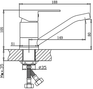 Смеситель для кухонной мойки Haiba HB45802
