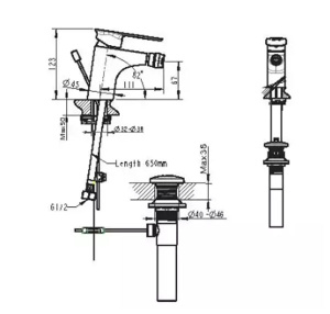 Смеситель для биде Bravat Gina F365104C-ENG