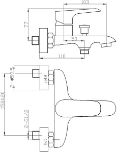 Смеситель для ванны WeltWasser WW MX BONN 303