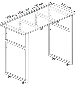 Столешница Good Door напольная черная, 80х47, черный