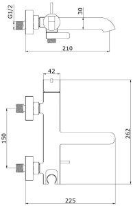 Смеситель для ванны Ganzer GZ03131-Q