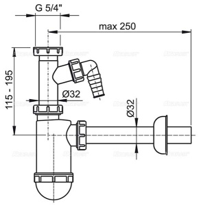 Сифон для умывальника Alcaplast A430P