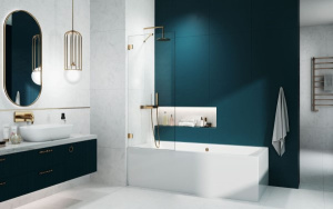 Душевая шторка на ванну Radaway Essenza Pro Gold PNJ, 60х150, прозрачный