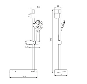 Душевой гарнитур Rose R109