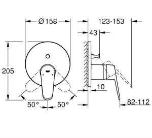 Смеситель встраиваемый Grohe Eurodisc Cosmopolitan 24056002 (2 функции), хром